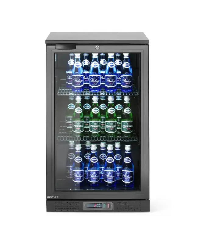 Barkoelkast | 1 Glazen deur | 103L | Zwart | (H)87x(B)50x(D)53cm