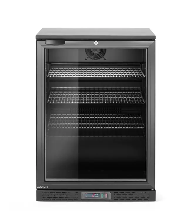 Barkoelkast | 1 Glazen deur | 127L | Zwart | (H)87x(B)60x(D)53cm
