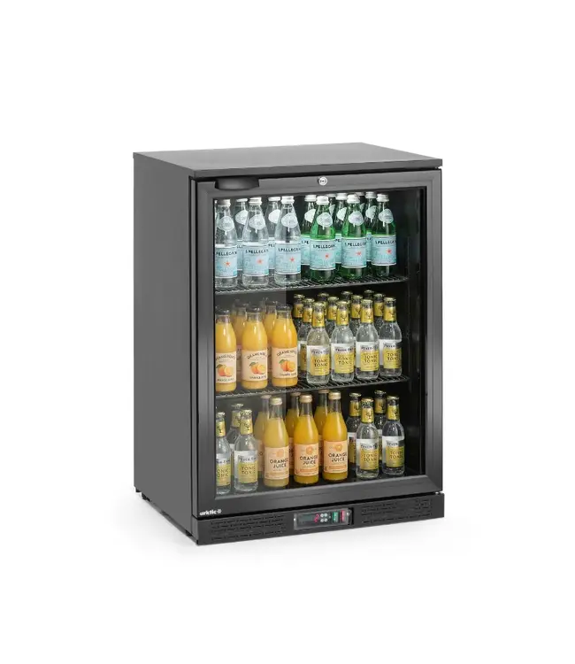 Barkoelkast | 1 Glazen deur | 127L | Zwart | (H)87x(B)60x(D)53cm