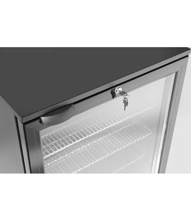 Barkoelkast | 1 Glazen deur | 127L | Zwart | (H)87x(B)60x(D)53cm