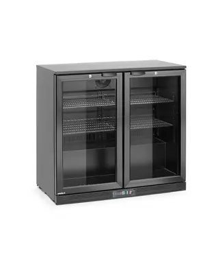Arktic Barkoelkast | 2 Glazen deuren | 198L | Zwart | (H)87x(B)90x(D)53cm
