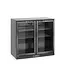 Barkoelkast | 2 Glazen deuren | 198L | Zwart | (H)87x(B)90x(D)53cm