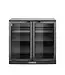 Barkoelkast | 2 Glazen deuren | 198L | Zwart | (H)87x(B)90x(D)53cm