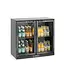 Barkoelkast | 2 Glazen deuren | 198L | Zwart | (H)87x(B)90x(D)53cm