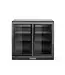 Barkoelkast | 2 Glazen schuifdeuren | 198L | Zwart | (H)87x(B)90x(D)52cm
