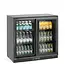 Barkoelkast | 2 Glazen schuifdeuren | 198L | Zwart | (H)87x(B)90x(D)52cm