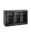 Barkoelkast | 3 Glazen schuifdeuren | 323L | Zwart | (H)86,5x(B)135x(D)52cm
