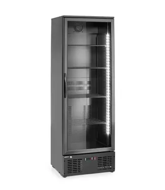 Arktic Hoge barkoelkast | 1 Glazen deur | 300L | Zwart | (H)182x(B)60x(D)53cm