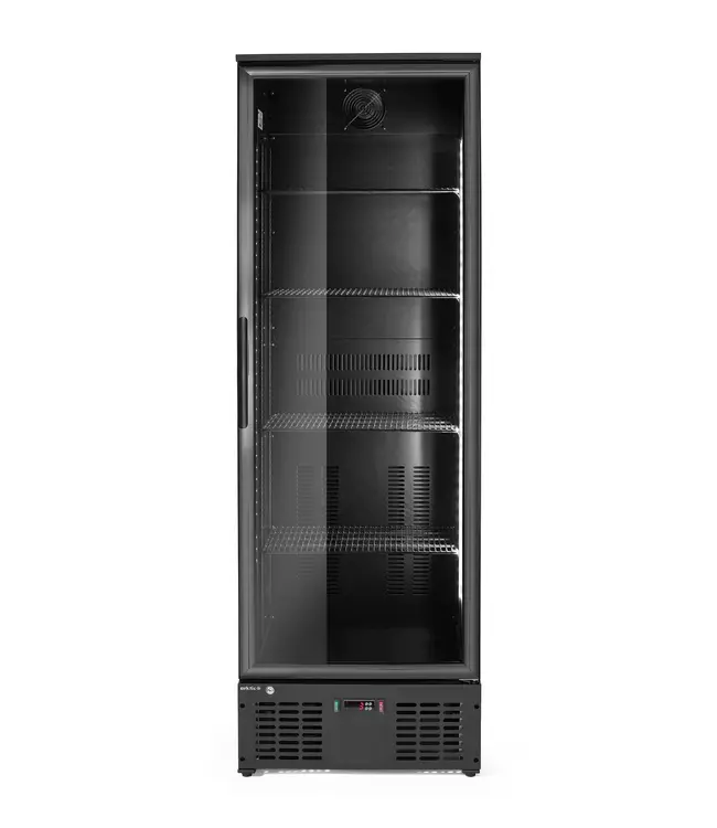 Hoge barkoelkast | 1 Glazen deur | 300L | Zwart | (H)182x(B)60x(D)53cm