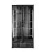 Hoge barkoelkast | 2 Glazen deuren | 477L | Zwart | (H)182x(B)90x(D)53cm
