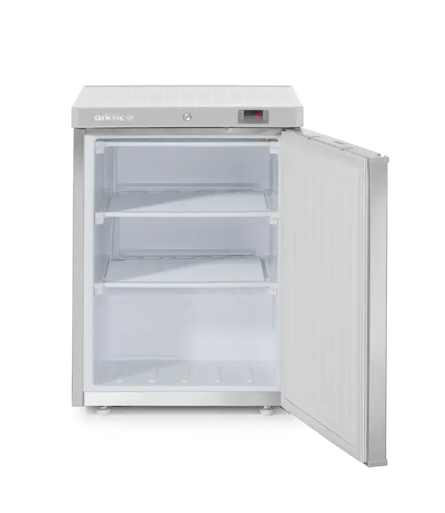Vrieskast Budget Line | 200L | Enkeldeurs | Laag model | RVS | (H)83,8x(B)65,5x(D)59,8cm