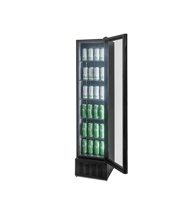 Drankenkoelkast | 160L | Glazen deur | Zwart | (H)177,5x(B)40,5x(D)43,5cm