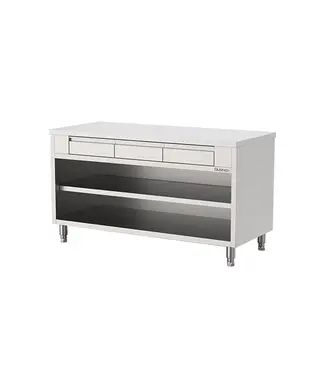 Qusinox RVS Werktafel met 3 lades & onderplanken | 160cm