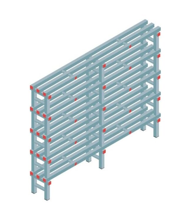Eurostelling | Diepte 300mm | (B)1000 tot 2000mm | (H)1450 tot 2250mm