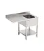 Qusinox RVS Aanvoertafel | Spoelbak rechts | Spatrand | Onderplank | 120cm