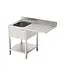 Qusinox RVS Aanvoertafel | Spoelbak links | Spatrand | Onderplank | 120cm