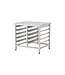Qusinox RVS Werktafel met 10x 1/1GN regalen | Gelast | 100cm breed