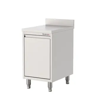 Qusinox RVS Werktafel met deur | Met spatrand | 40cm breed