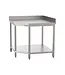 Qusinox RVS Werktafel | Hoekmodel | Met bodemschap & spatrand | 100cm breed