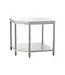RVS Werktafel | Hoekmodel | Met bodemschap & spatrand | 100cm breed