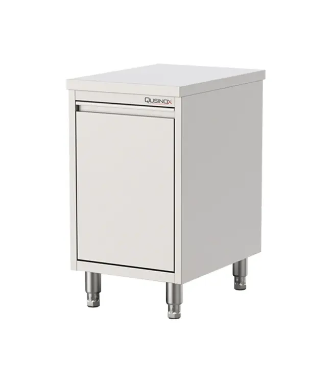 RVS Werktafel met deur | Met spatrand | 40cm breed