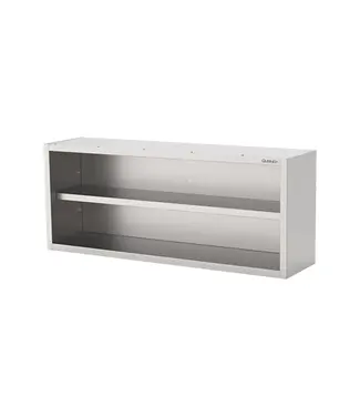 Qusinox Open RVS wandkast | 160cm breed | 40cm diep