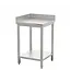 RVS Werktafel | Hoekmodel | Met bodemschap & spatrand | 70cm breed
