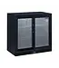 Barkoelkast DB202S | 2 Glazen schuifdeuren | 220,5L | Zwart | (H)87x(B)90x(D)52,6cm