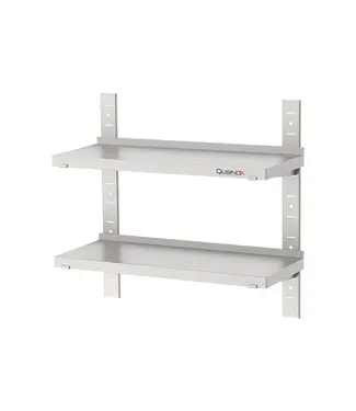 Qusinox RVS Wandplanken set | 2x 100cm | Verstelbaar | Met spatrand