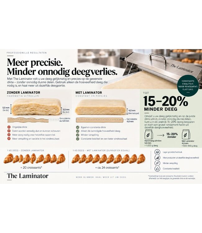 Deeg uitrolmachine The Laminator | Handmatig | Tafelmodel | (H)27x(B)103x(D)58cm