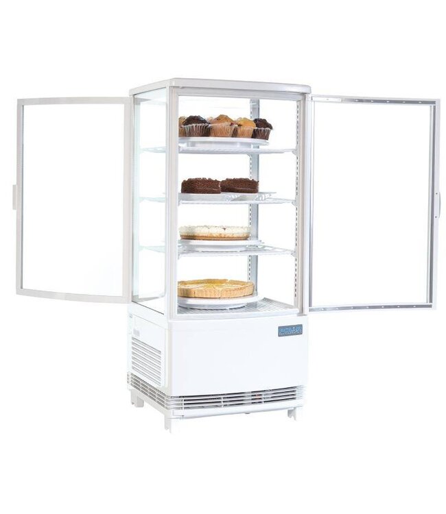 Koelvitrine | dubbele deur | wit | 86L | (H)98x(B)42,9x(D)42,5