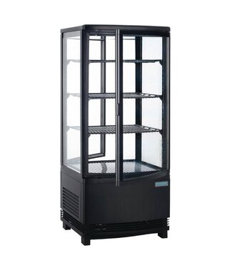 Polar Koelvitrine | dubbele deur | zwart | 86L | (H)98x(B)42,9x(D)42,5