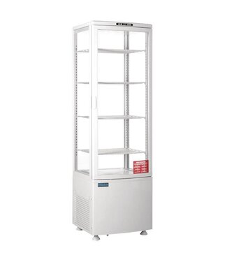 Polar Koelvitrine | glasdeur | wit | 235L | (H)169x(B)51,5x(D)48,5