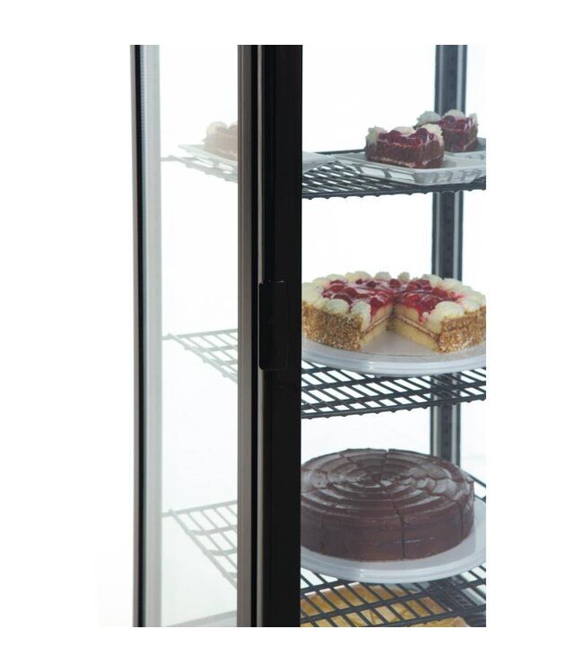Koelvitrine met glasdeur | 235L | Zwart | (H)169x(B)51,5x(D)48,5cm