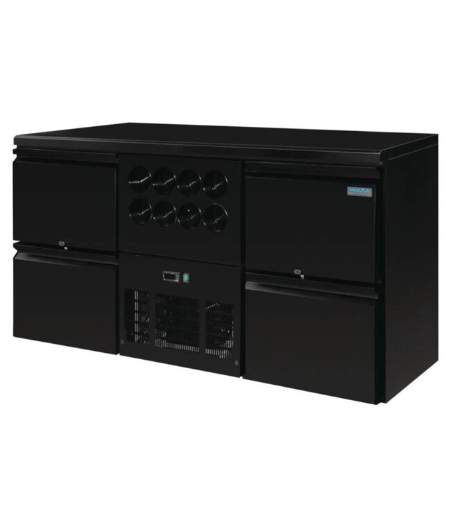 Barkoeling | 4 lades & flessennest voor 8 flessen | 380L | (H)86x(B)166,8x(D)57