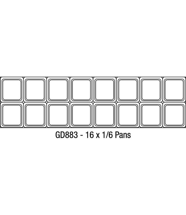 Saladette RVS | 2 deurs | boven 16x 1/6GN | (H)109,7x(B)155,5x(D)76