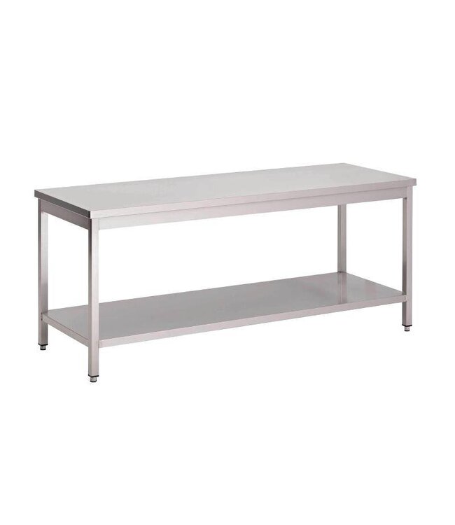 Werktafel RVS met onderschap - gelast - 88(H)x120x70cm