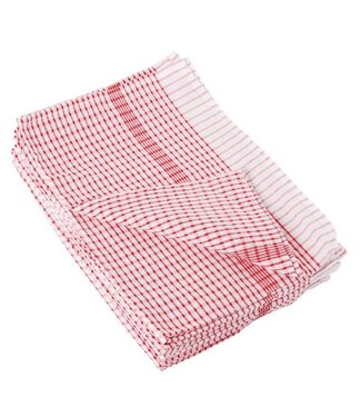 Theedoek 75x50cm - rood - per 10