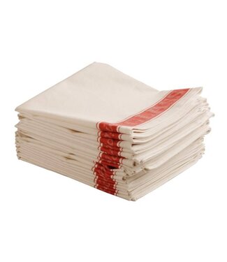 Halflinnen glazendoek 75x50cm - rood