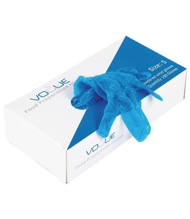 Vinyl handschoenen - blauw gepoederd size L - 100 stuks