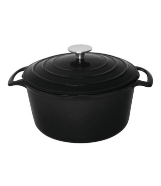 Vogue Braadpan gietijzer rond - zwart - 3,2 liter