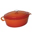 Vogue Braadpan gietijzer ovaal - oranje - 4 liter