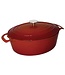 Vogue Braadpan gietijzer ovaal - rood - 4 liter