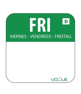 Vogue Weekdag sticker - oplosbaar - vrijdag