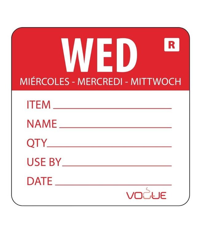 Schrijfbare weekdag sticker - woensdag