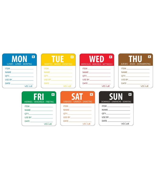 Schrijfbare weekdag sticker - hele week