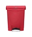 Rubbermaid Pedaalemmer smal horizontaal - 30L - rood