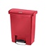 Rubbermaid Pedaalemmer smal horizontaal - 30L - rood