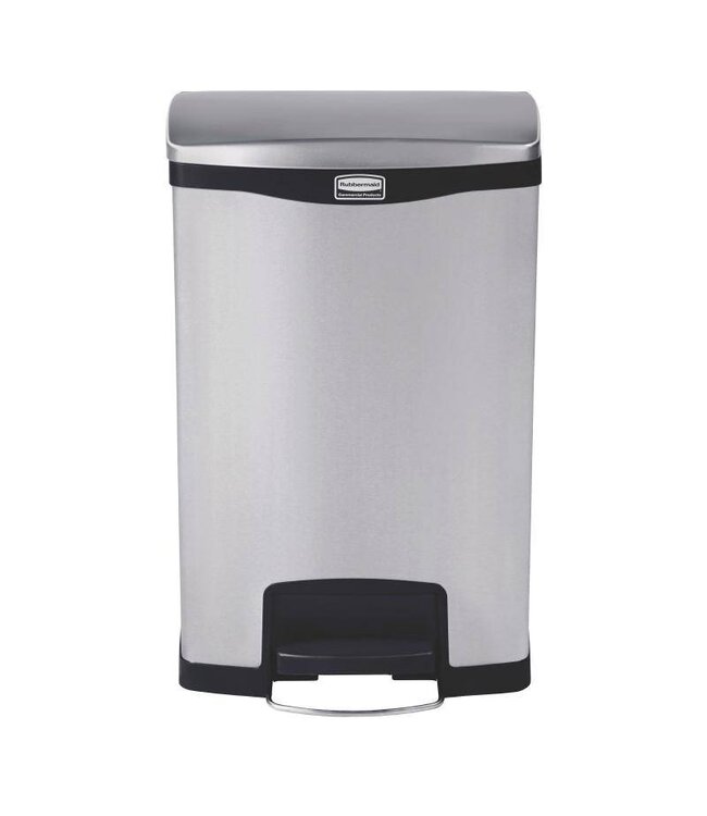 Rubbermaid Pedaalemmer smal horizontaal - 50L - RVS