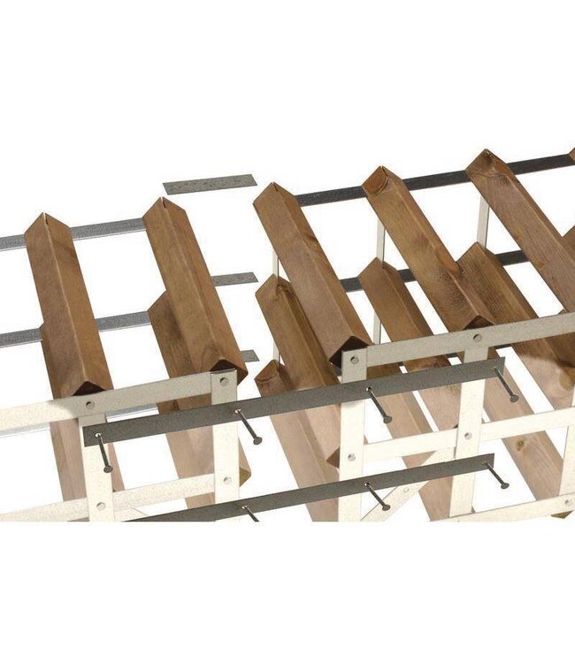 Vastclip systeem voor wijnrek hout en metaal